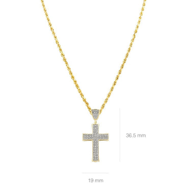Diamond Cross Pendant 10k Yellow Gold 0.34 Ctw